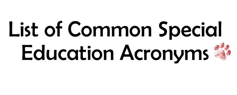 Special Education Acronym List